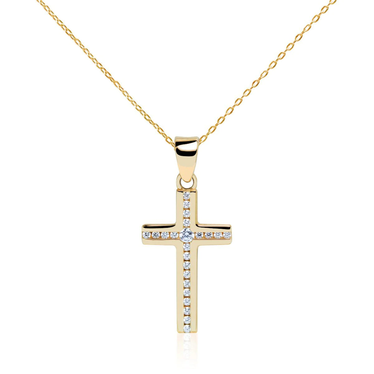 Collar Cruz Circonitas 11x18mm