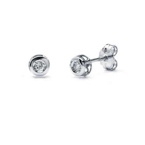 Pendientes de Oro 9K con Brillantes de Laboratorio para Mujer