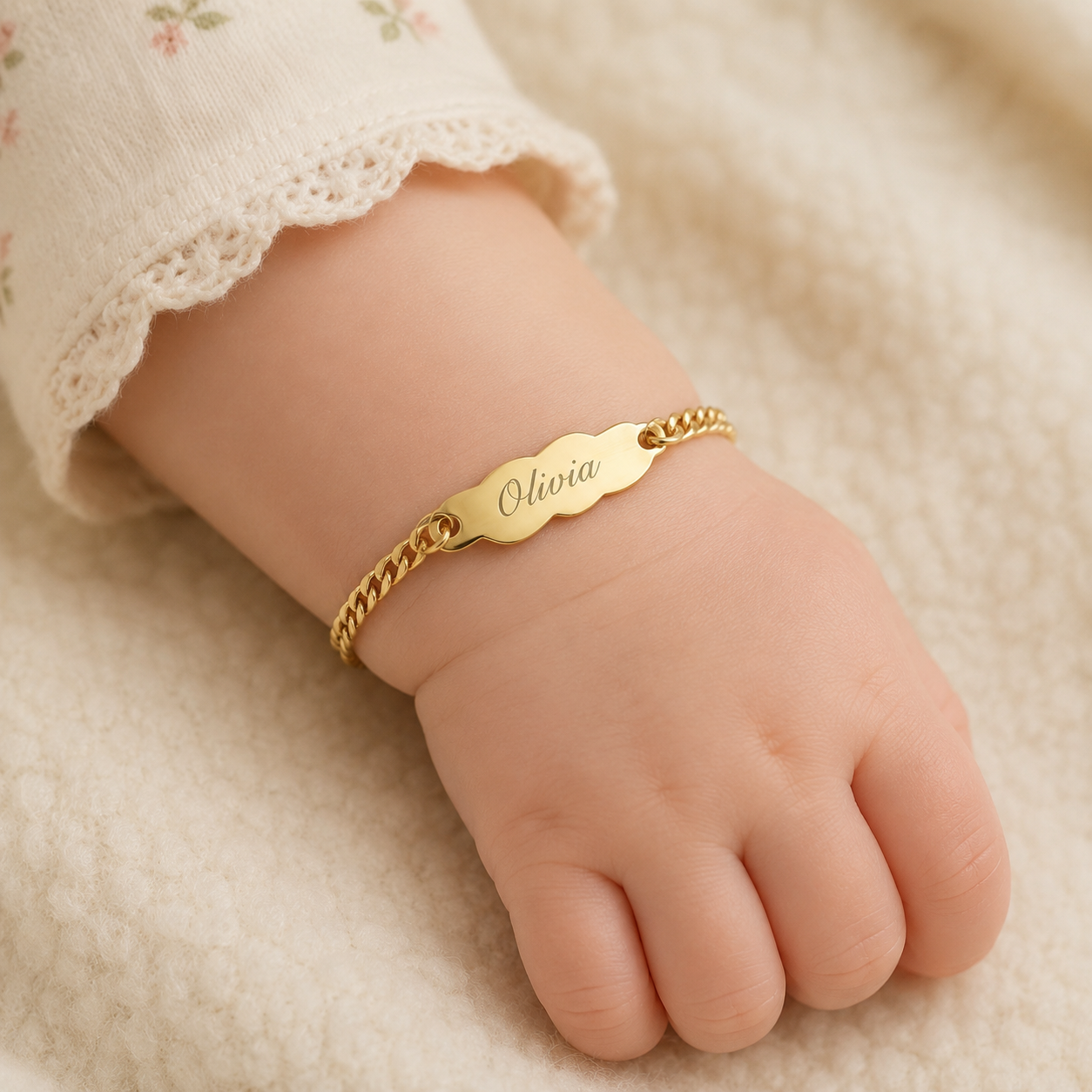 Pulsera de Oro 9K para Bebé Personalizada