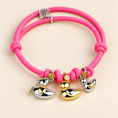 Pulsera Patitos de Plata 925 Personalizada