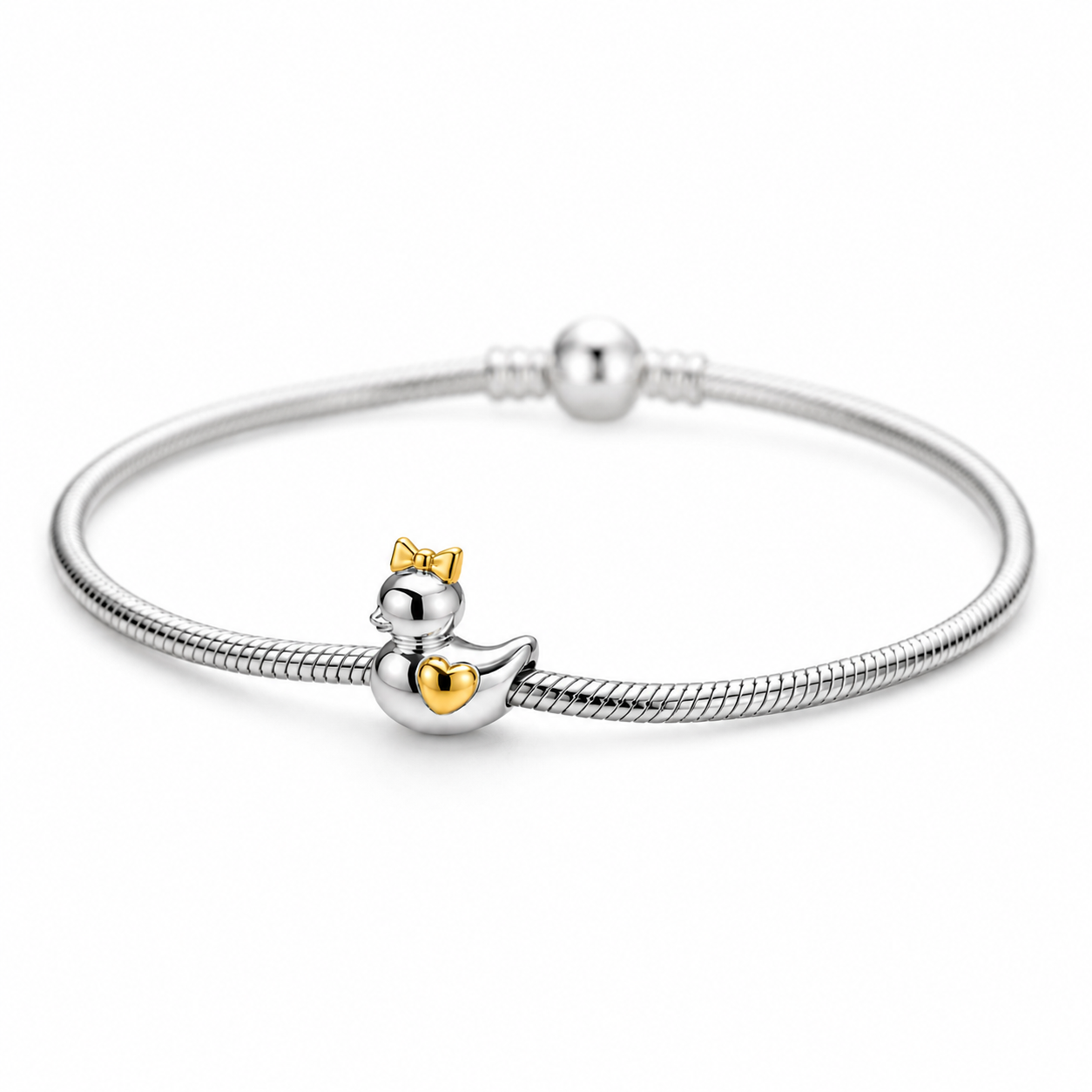 Charm Patita con Lazito de Plata 925 — Compatible con Pulseras de Charms