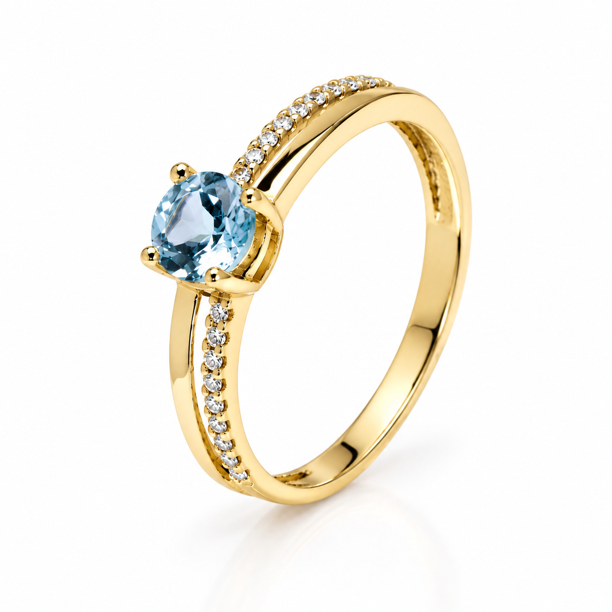 Anillo Ezio con Diamante de Laboratorio en oro desde otro ángulo