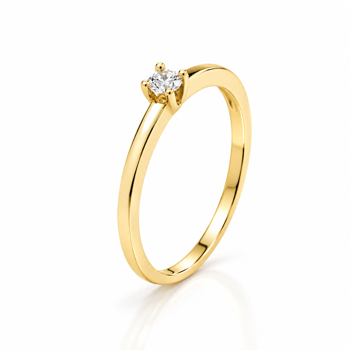 Anillo Belle 0,10 ct con Diamante de Laboratorio en oro desde otro ángulo