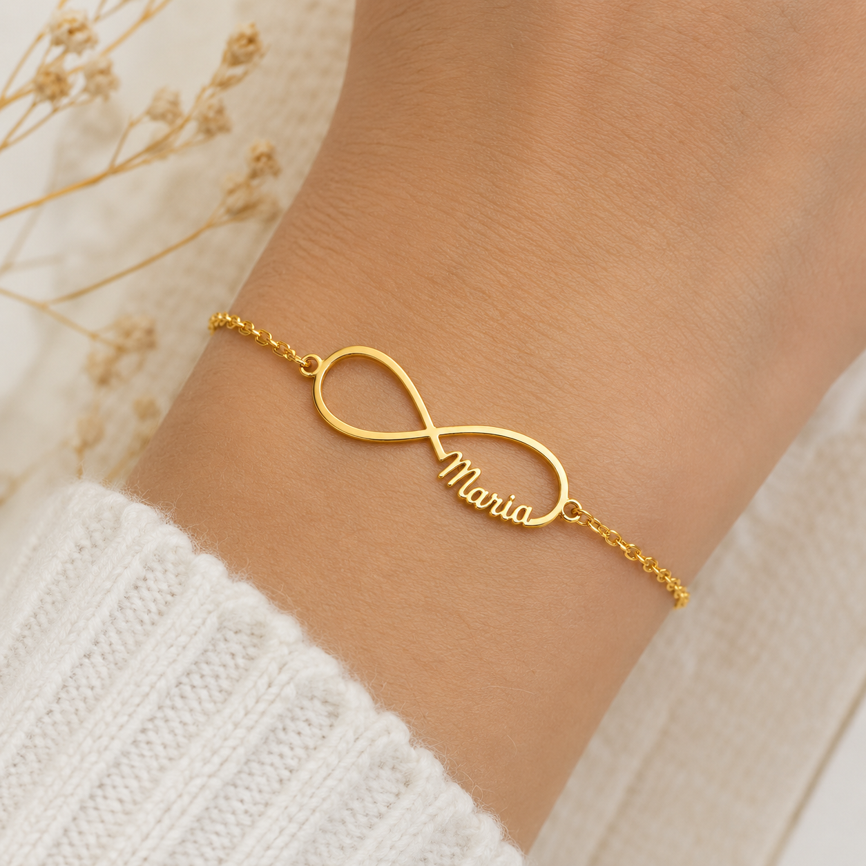 Pulsera Infinito Profesora de Plata 925 con Nombre Grabado