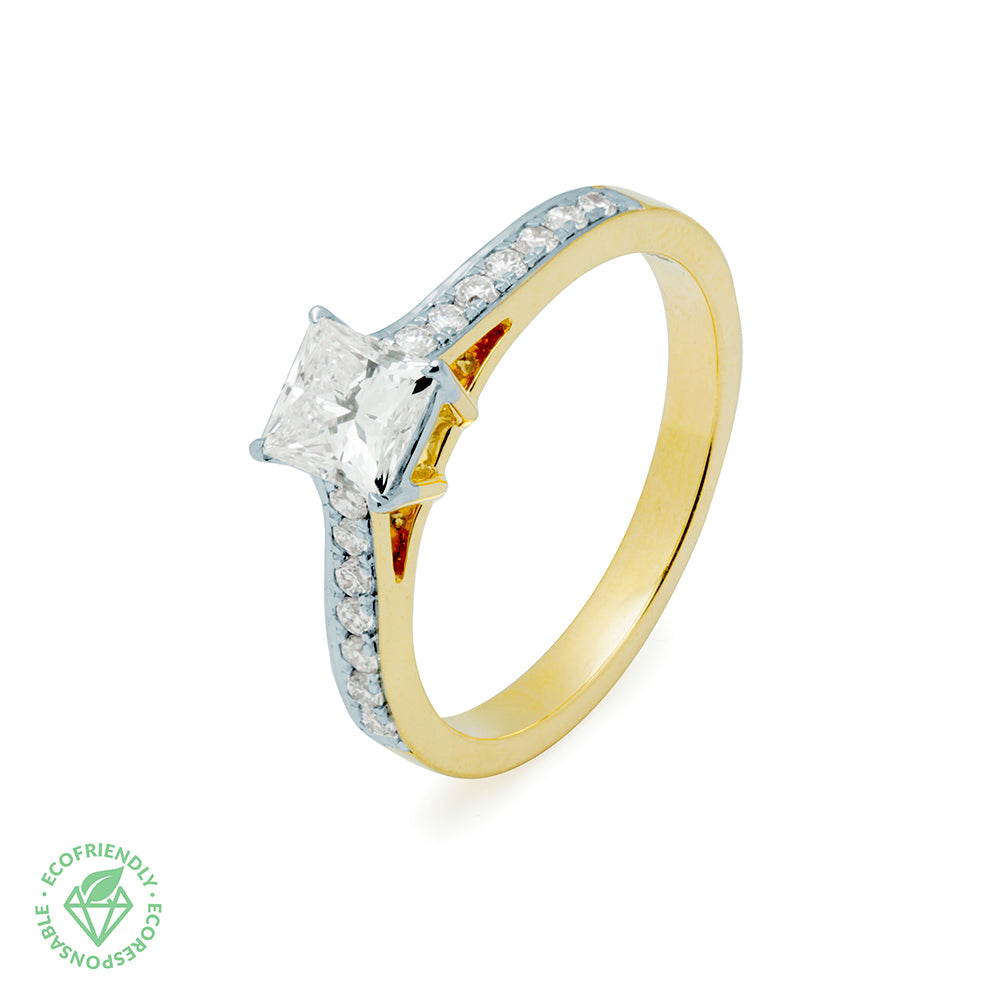 Anillo Oro Solitario Diamantes 50%