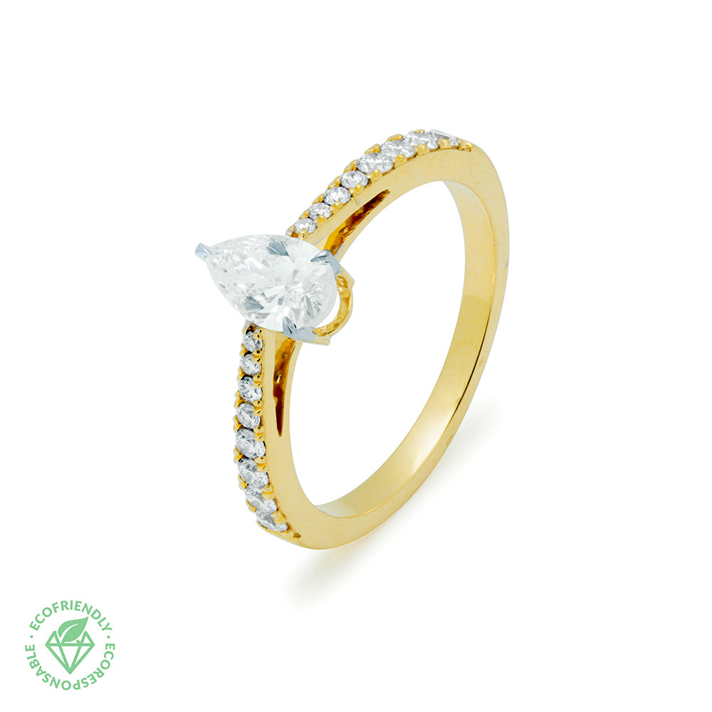 Anillo Solitario Americano Diamantes Tear 0,80ct.