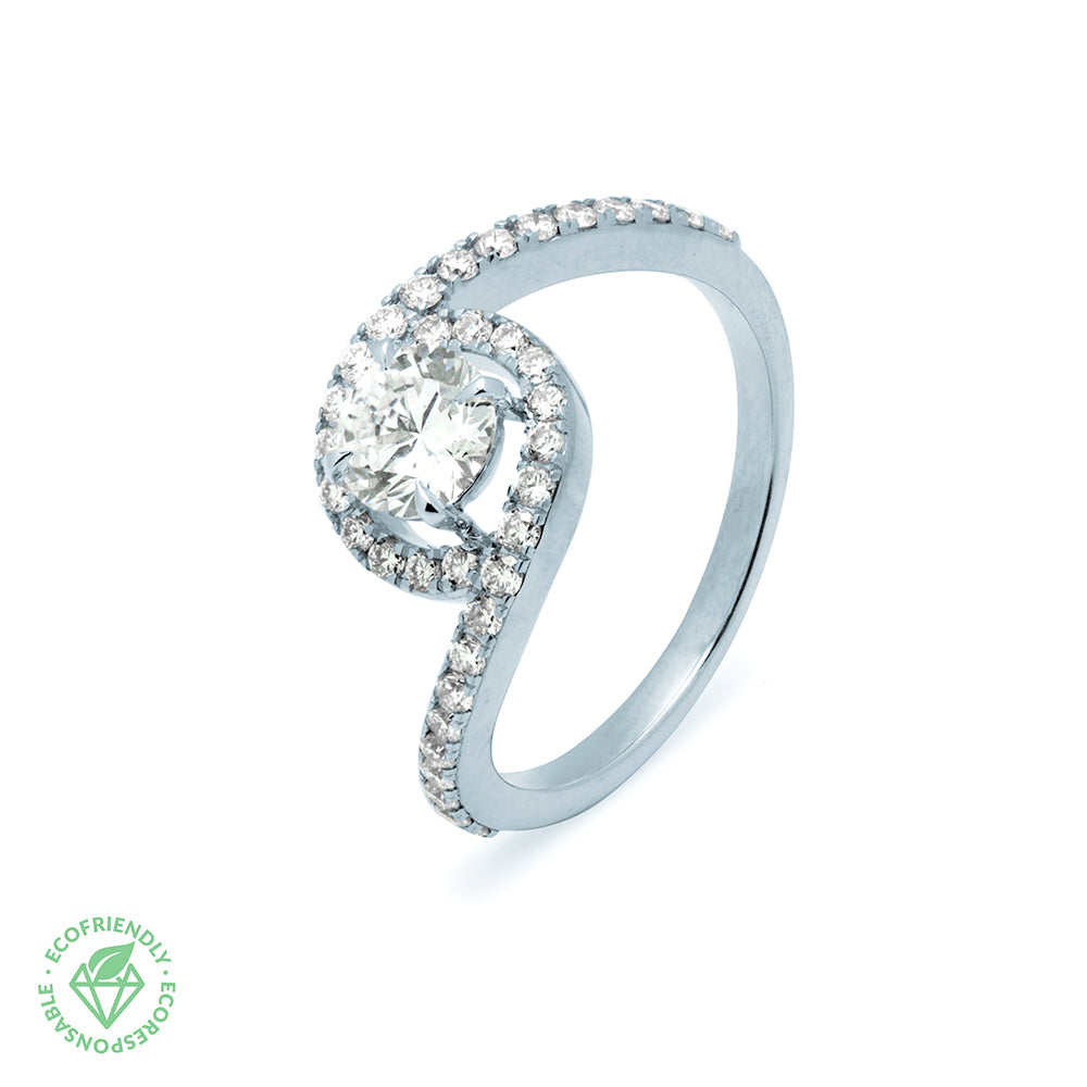 Anillo Solitario Diamantes y Oro 50% Dto