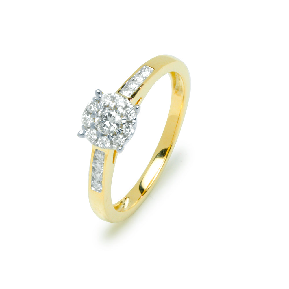 Anillo Rigoletto con Diamante de Laboratorio en Oro 9k