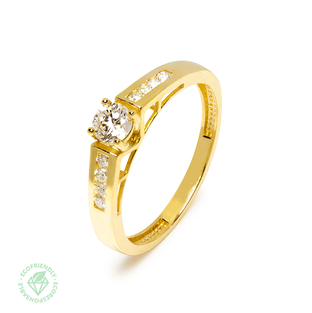 Anillo con Diamante de Laboratorio en Oro 18k