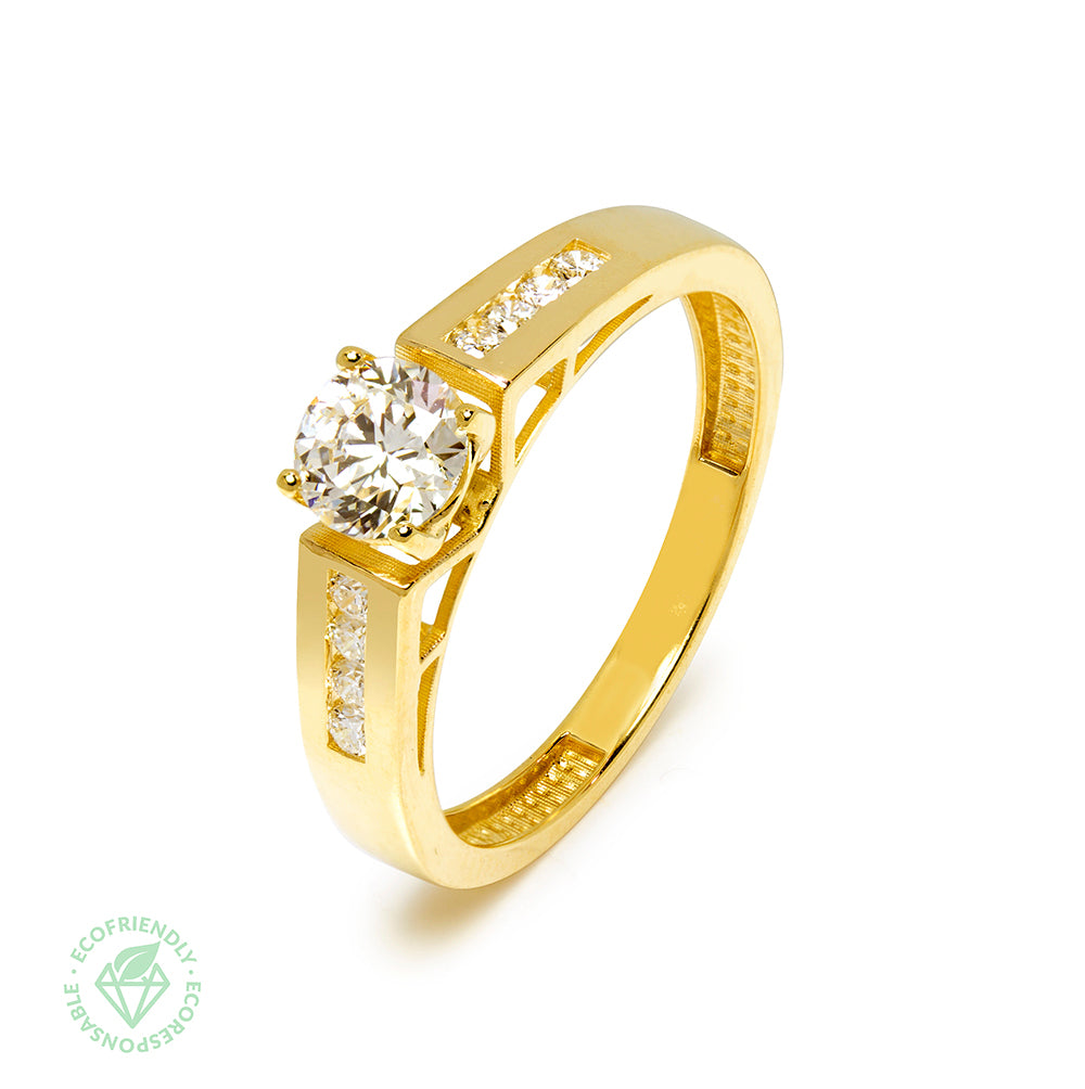 Anillo con Diamante de Laboratorio en Oro 18k