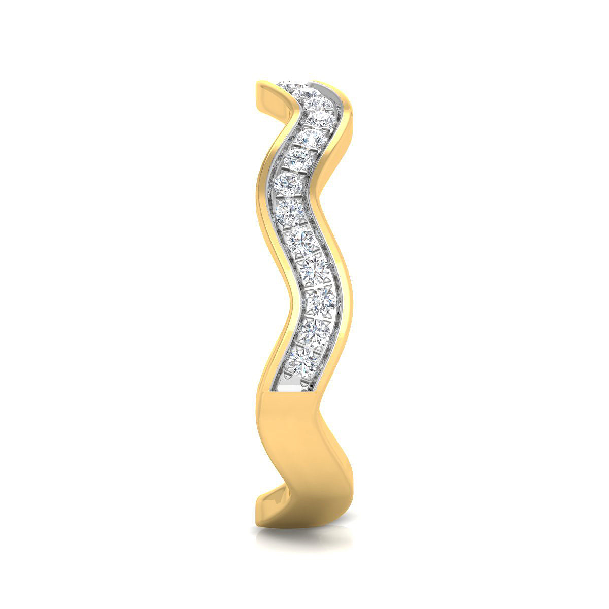 Anillo Ondas con Diamante de Laboratorio en Plata 925