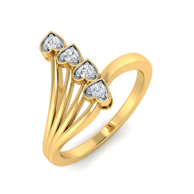 Anillo Corazones con Diamante de Laboratorio en Plata 925