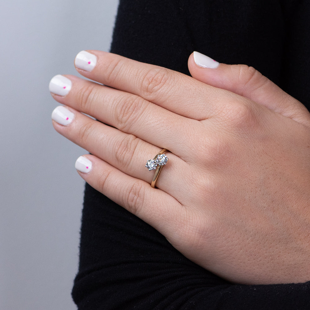 Anillo Diamantes Tu y Yo Oro