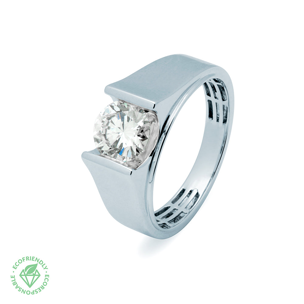 Sello Solitario Diamante Oro