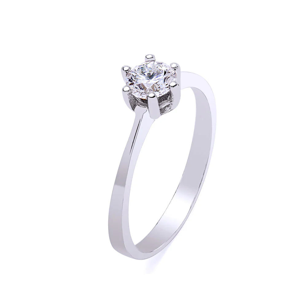 Anillo Solitario de Oro 9K Personalizado con Nombre Grabado para Mujer