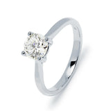 Anillo Solitario 1,00 ct F-VS en Oro Blanco 9K Personalizado para Mujer