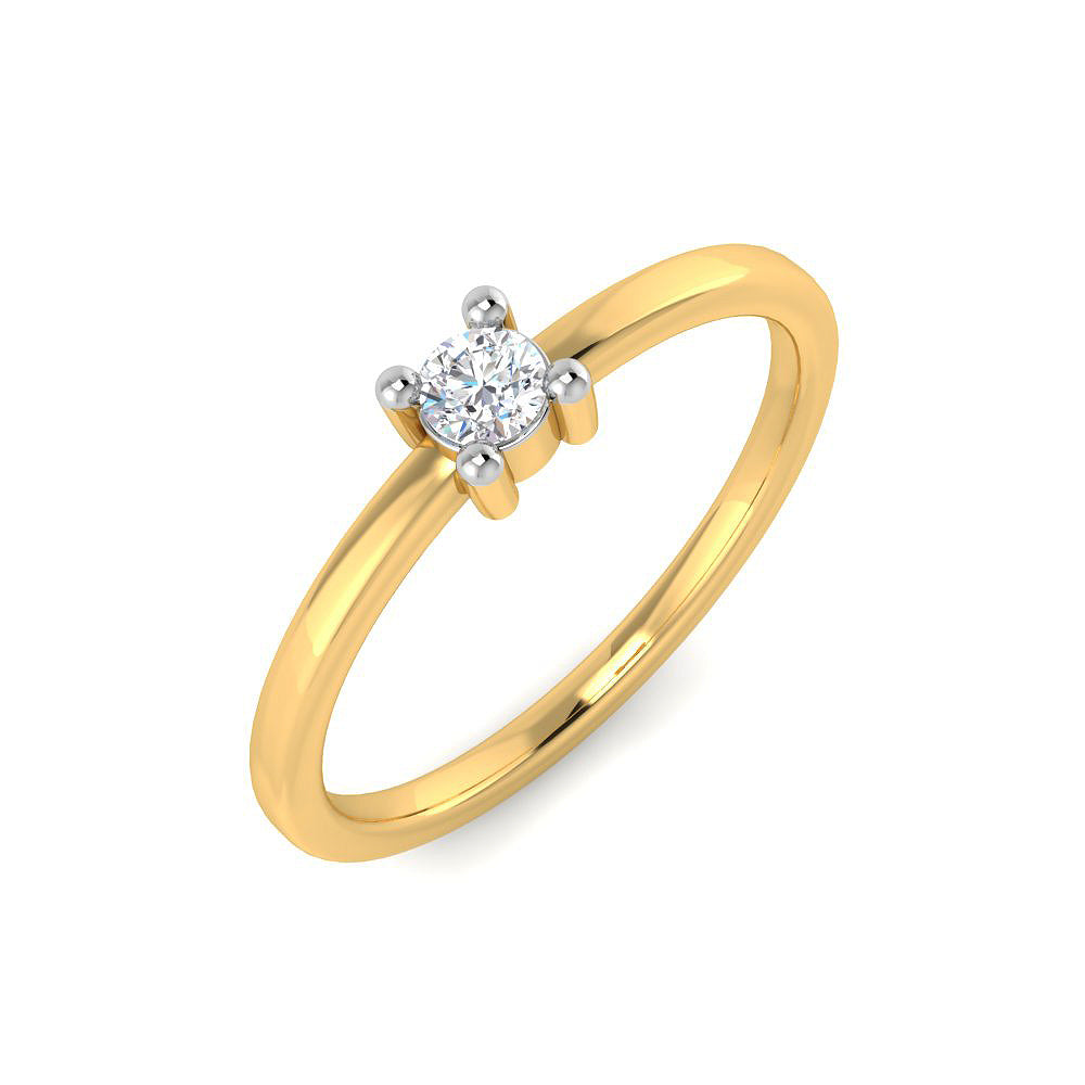 Anillo Solitario Delicado Diamante de Laboratorio en Plata 925