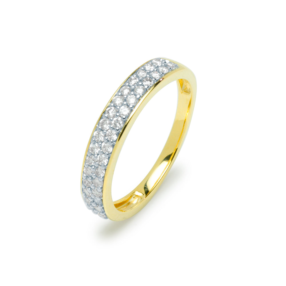 Anillo Media Alianza Diamantes Doble Traviatta 0,35ct.