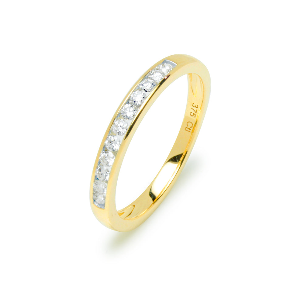 Anillo Media Alianza Diamantes Carril Butterfly 0,20ct.