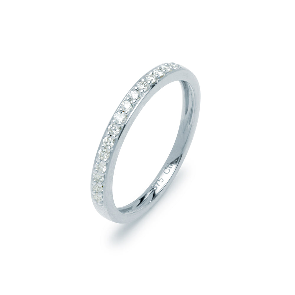 Anillo Media Alianza Diamantes Carril Madame 0,16ct.