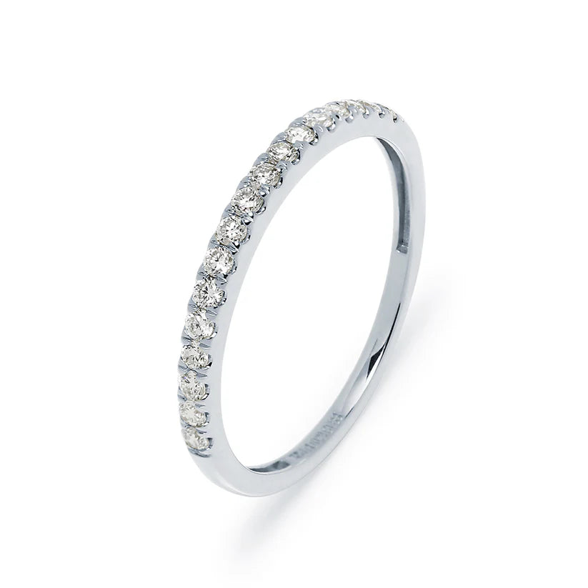 Anillo de Oro Blanco 9K Personalizado con Nombre Grabado para Mujer