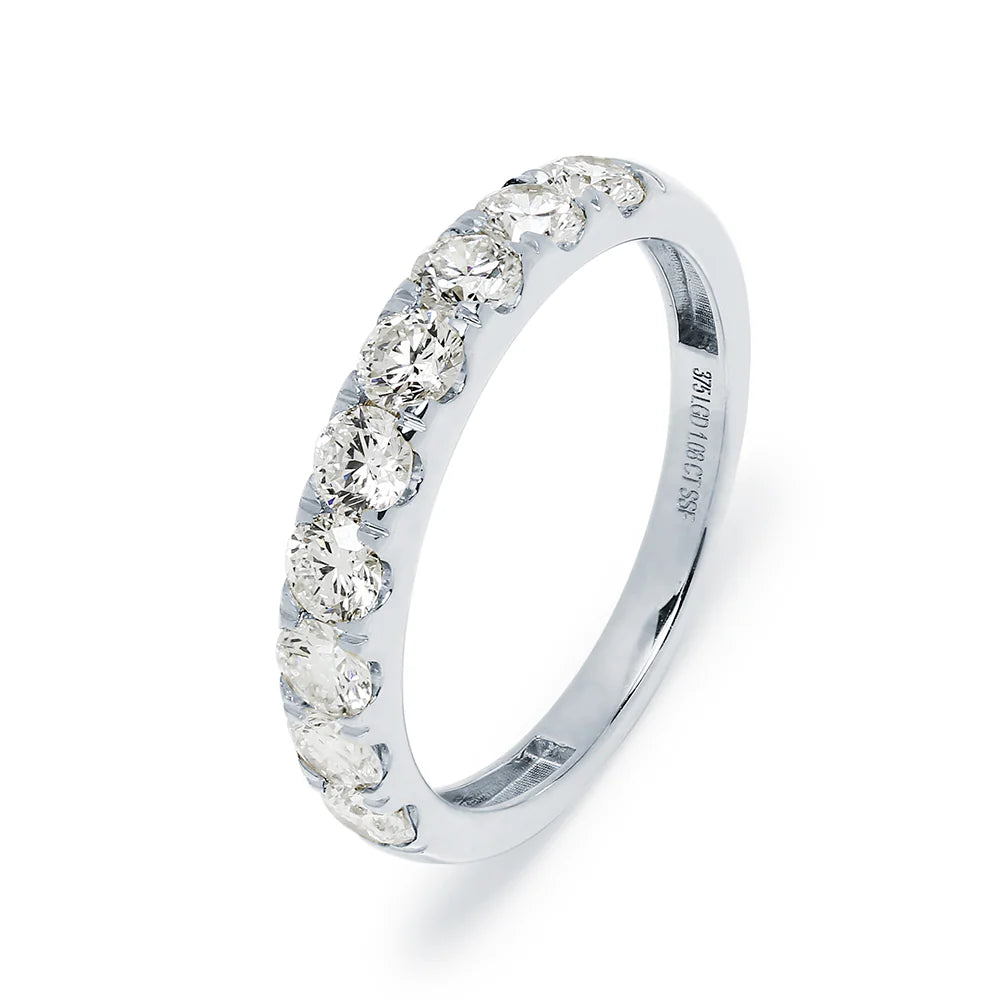 Anillo de Oro Blanco 9K Personalizado con Nombre Grabado para Mujer