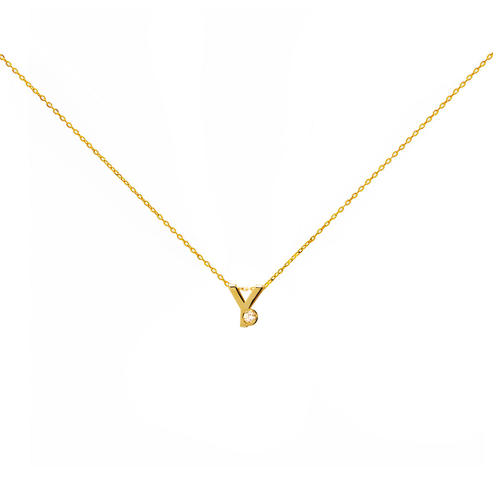 Collar Bisel Grabable con Diamante de Laboratorio en Oro 9k