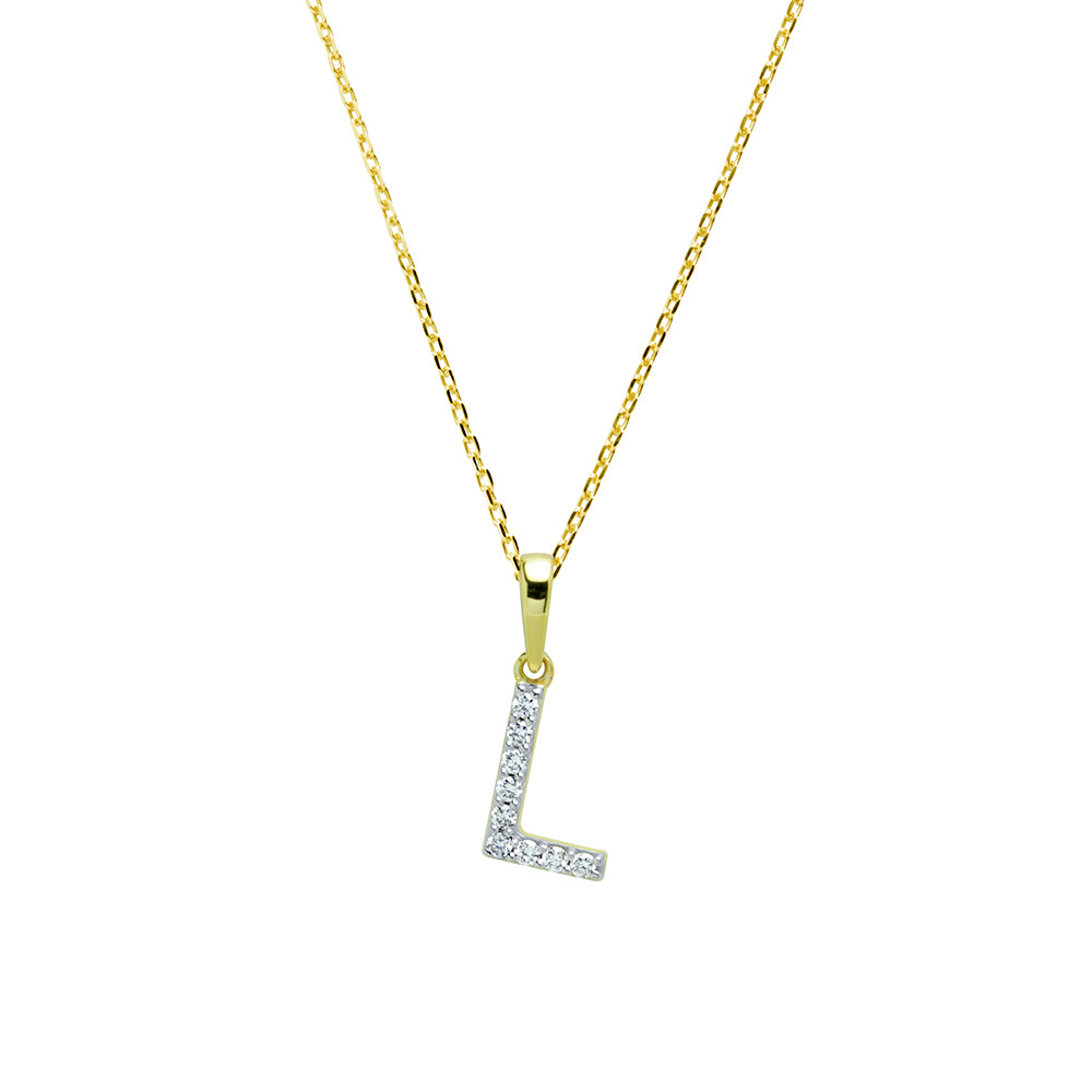 Collar Grabable con Diamante de Laboratorio en Oro 9k