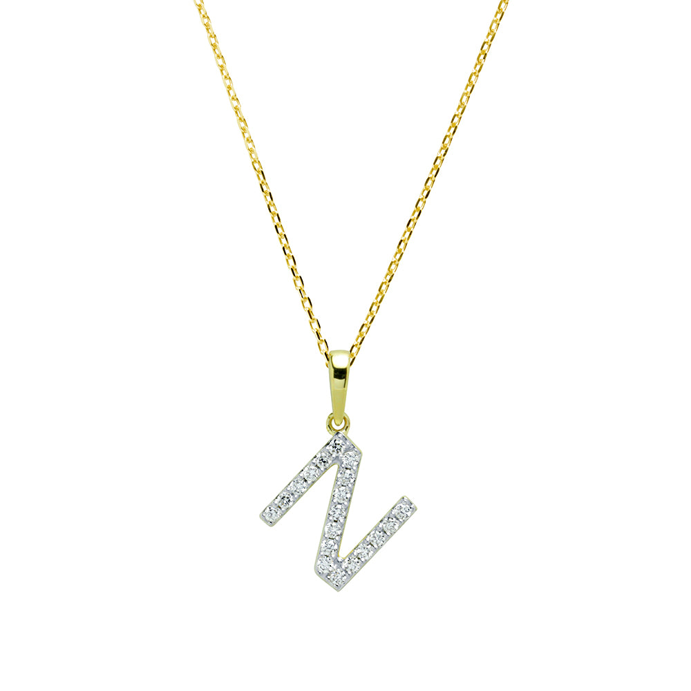 Collar Grabable con Diamante de Laboratorio en Oro 9k