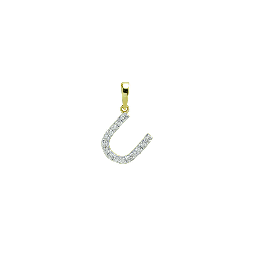Colgante Diamantes de Oro 9K con Inicial Grabada