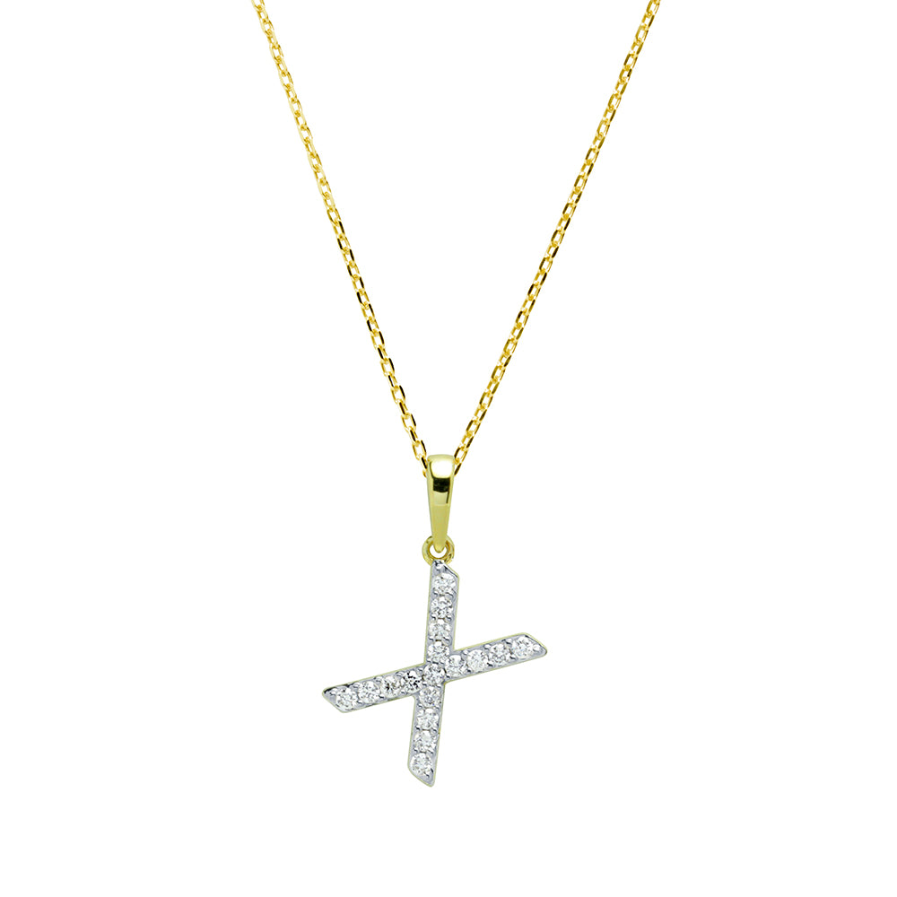 Collar Grabable con Diamante de Laboratorio en Oro 9k