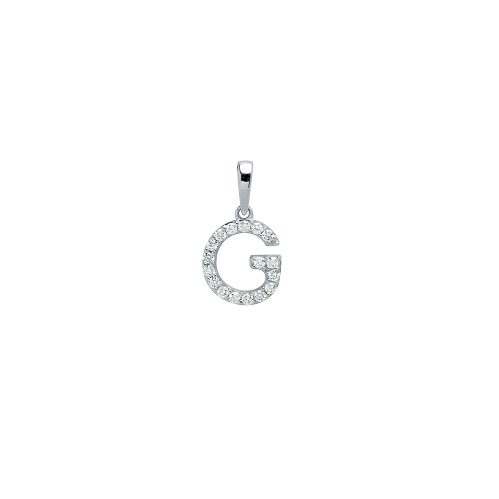 Colgante Diamantes de Oro 9K con Inicial Grabada