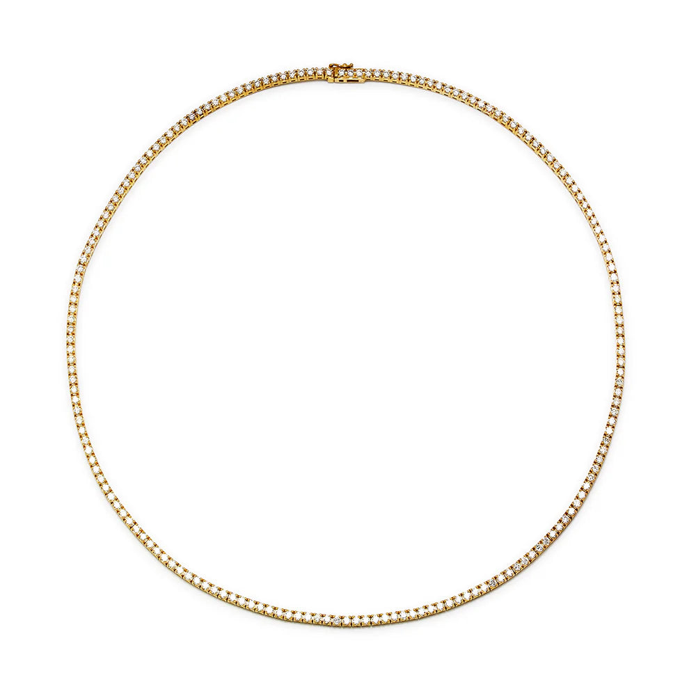Collar Rivière con Diamante de Laboratorio en Oro Blanco 9k