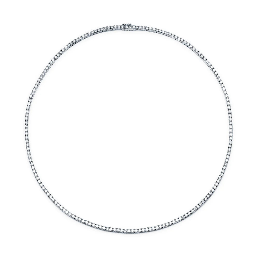 Collar Rivière de Oro Blanco 9K con Diamantes Creados
