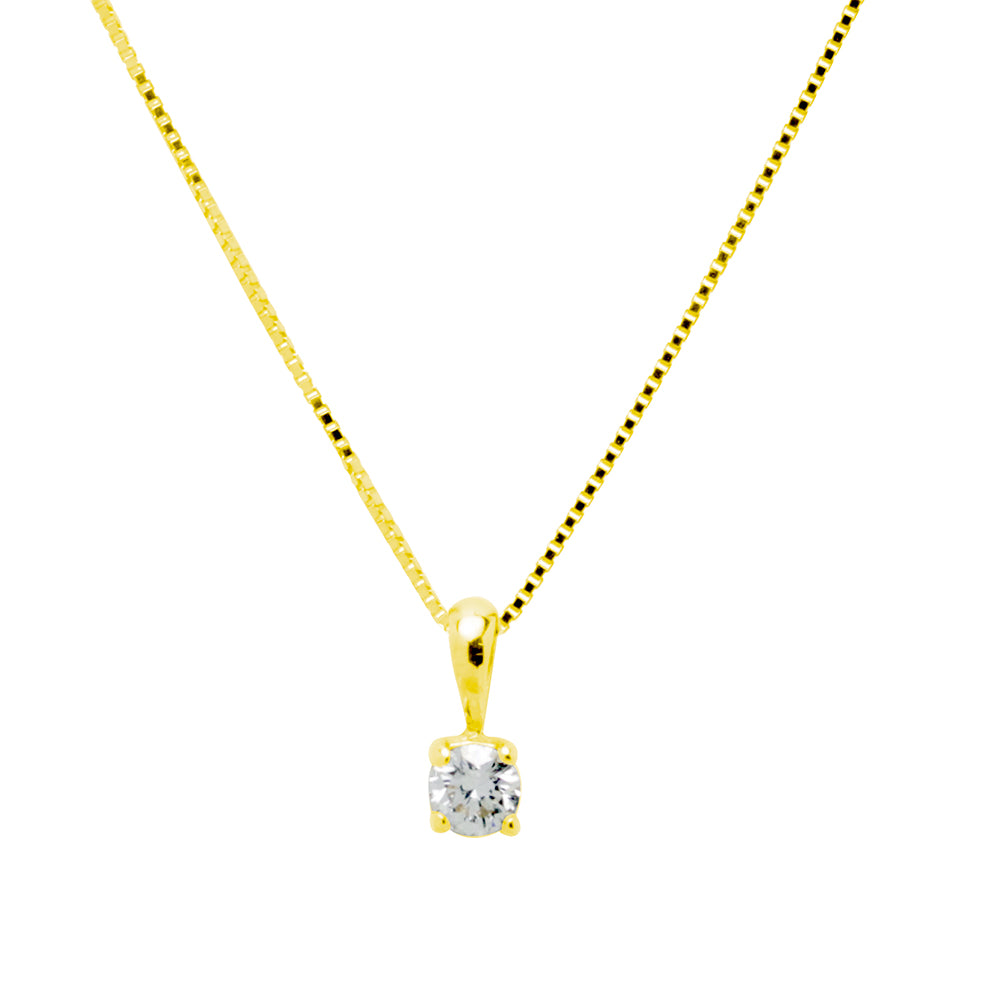 Colgante Square de Oro con Diamante Natural