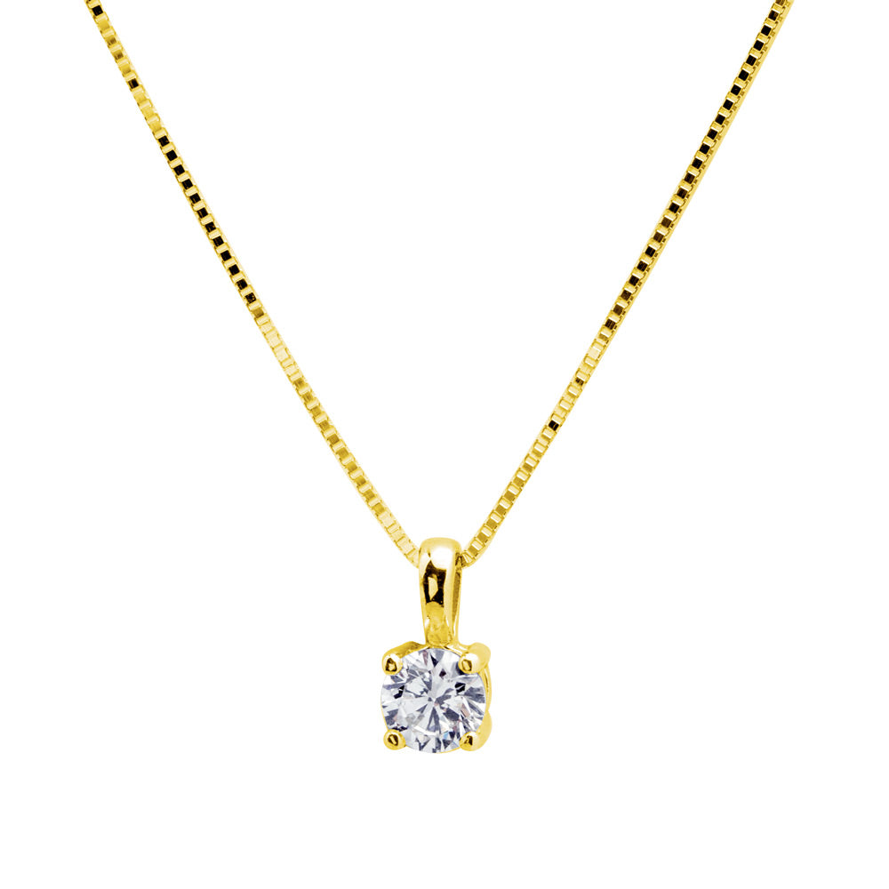 Colgante Square de Oro para Mujer con Diamante Natural