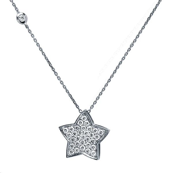 Collar Estrella con Diamante de Laboratorio en Oro 9k