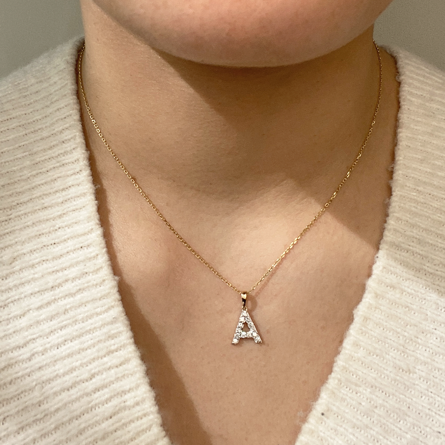 Colgante con inicial Diamantes