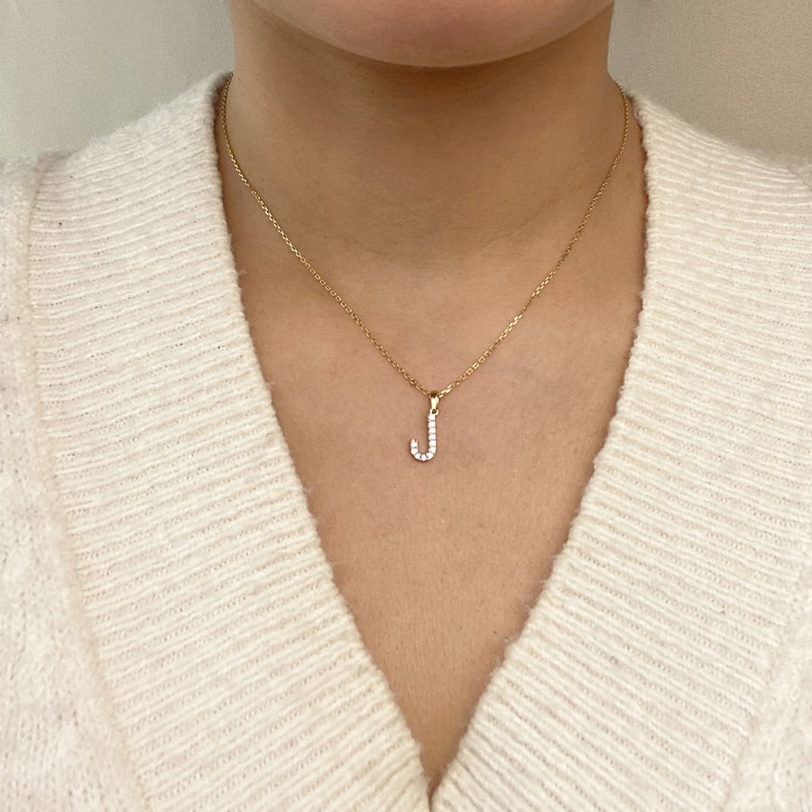 Collar Grabable con Diamante de Laboratorio en Oro 9k