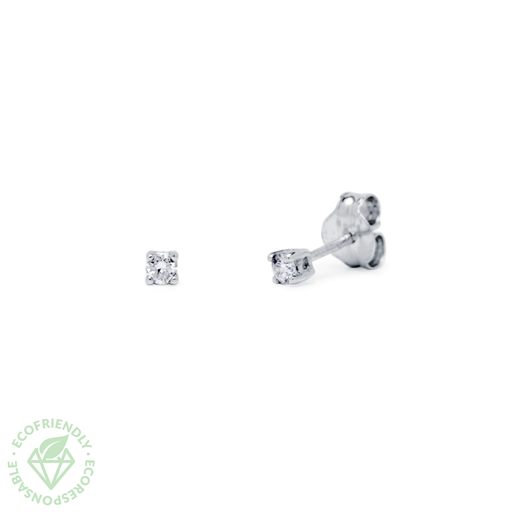 Pendientes con Diamante de Laboratorio en Oro 18k