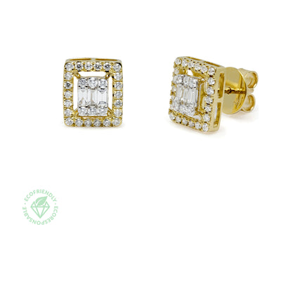 Pendientes de Oro 9K con Diamantes de Laboratorio