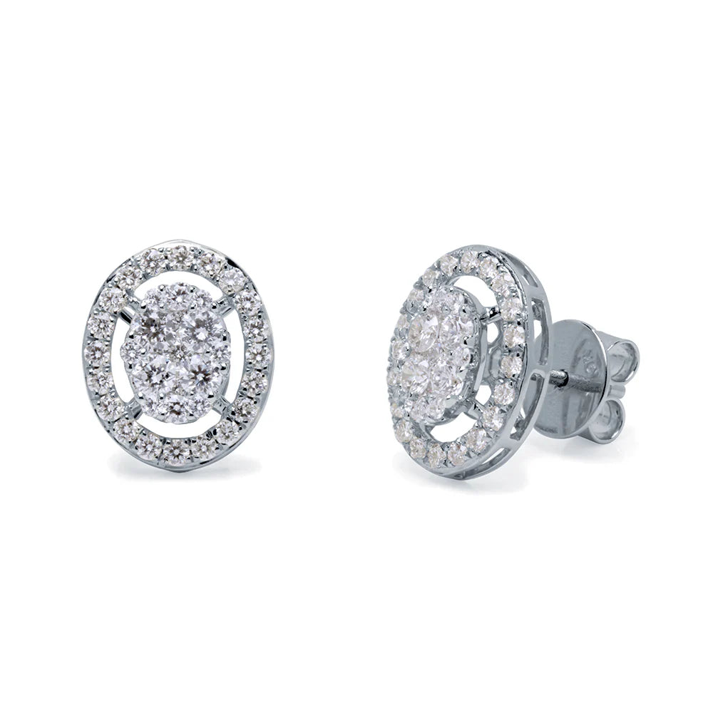 Pendientes Diamantes Rosetón Oval