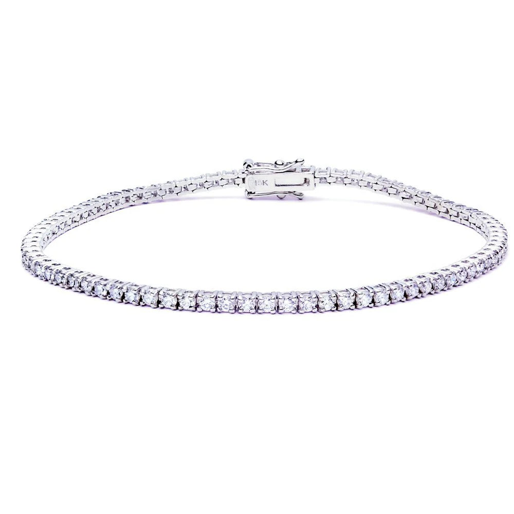 Pulsera Rivière de Oro Blanco con Diamantes