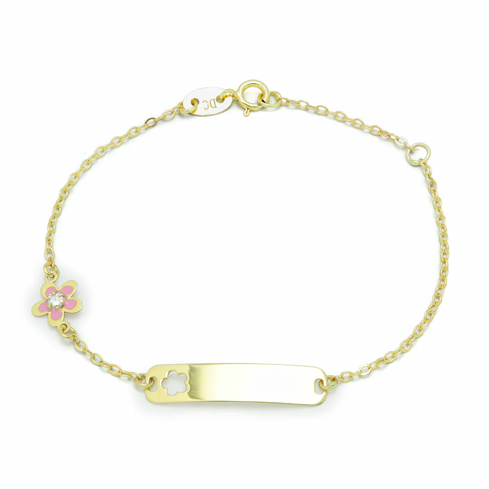 Pulsera Bebé Flor y Diamante