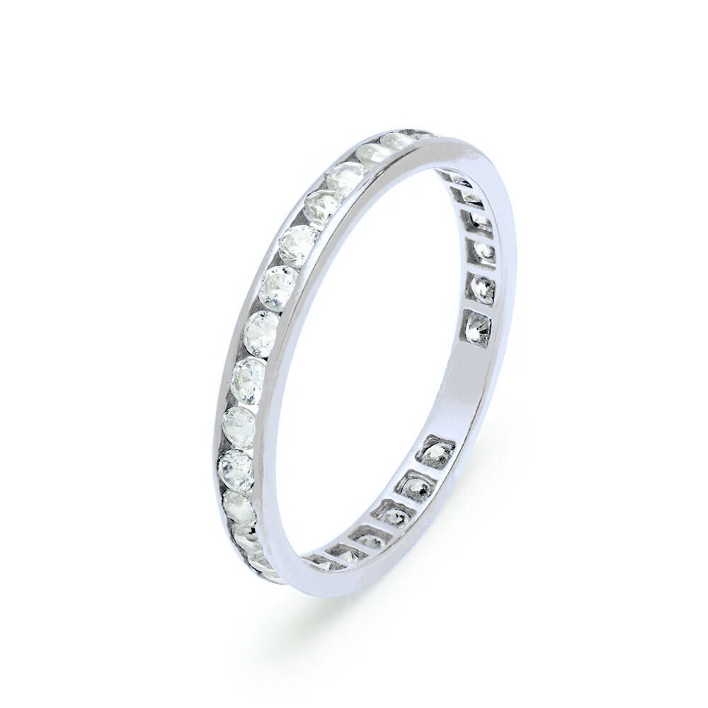 Anillo Argolla de matrimonio de Oro 9K con Circonitas