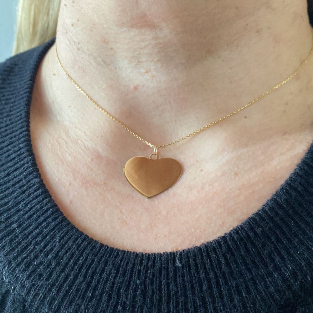 Sello Corazón de Oro 18K con Huella Grabada