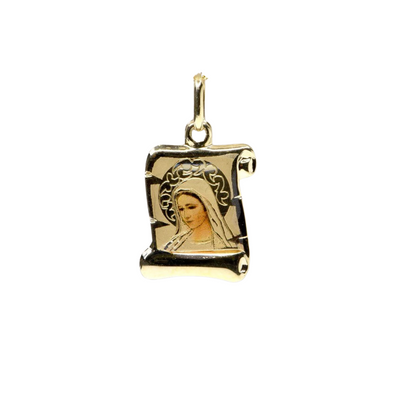 Pendientes Pergamino Virgen de Oro 9K Personalizados