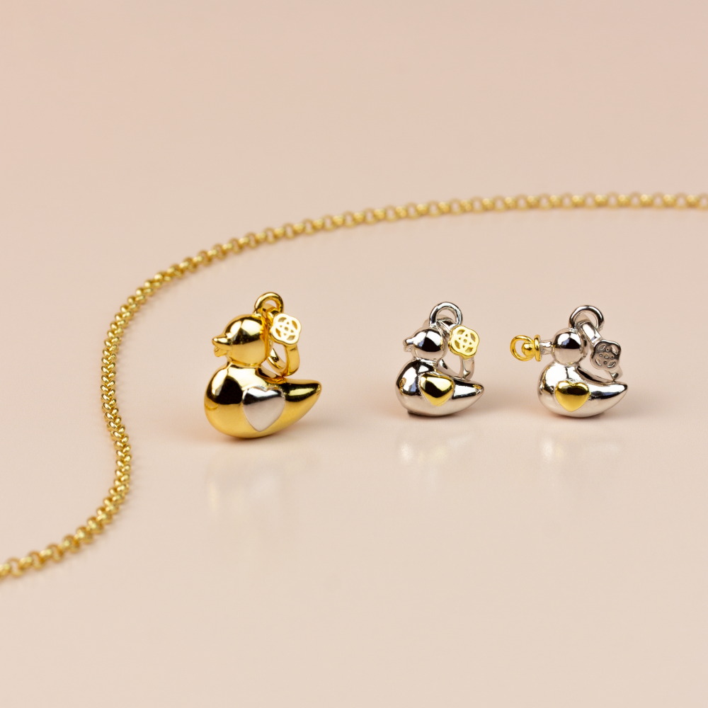 Colgante Patito Bebé personalizado con grabado Plata 925