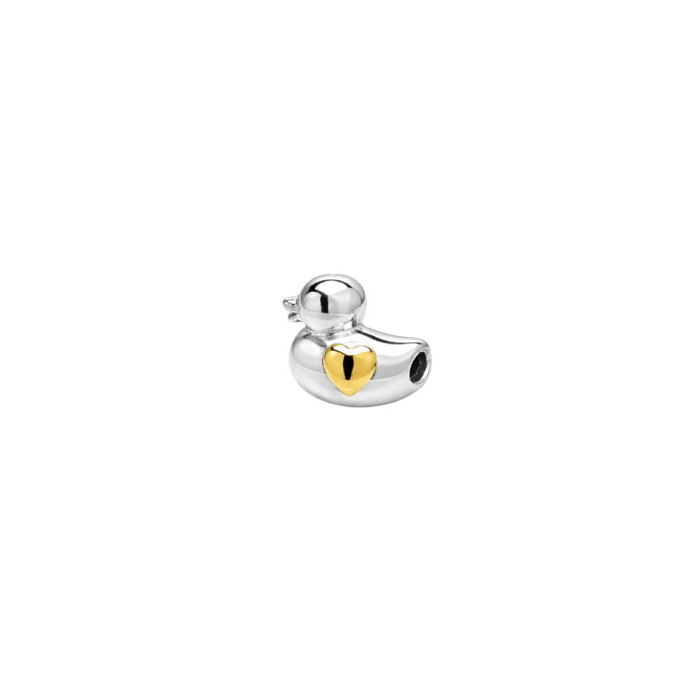 Charm Patito de Plata 925 Personalizado — Compatible con Pulseras de Charms