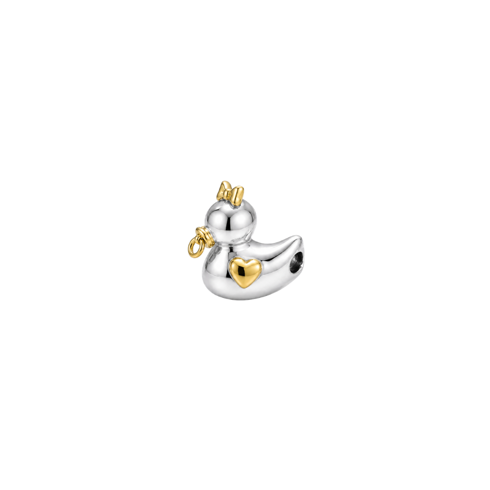 Charm Patita con Chupete y Lazo de Plata 925 — Compatible con Pulseras de Charms
